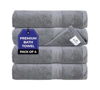 BlissLo Grey Bath Towels Set of 4, Super Soft, Durable, 600 GSM, 100% Cotton Bath Sheets, Highly Absorbent, Quick Dry, Washable, Hotel Quality, Salon, Spa, Gym, Bathroom Towels - 70x140cm (Grey)