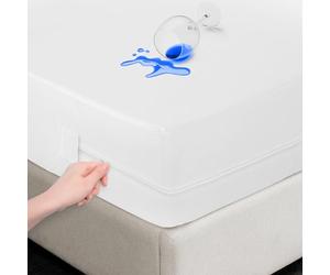 BlissLo Waterproof Mattress Encasement Small Double Bed - 4FT (120x190+30cm), Zippered Mattress Protector, Bed Bug & Dust Mite Proof Mattress Cover with Zip, Anti-Allergy Encasement Cover (White)