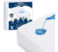 Blisslo Waterproof Mattress Protector, Terry King Size Cotton Mattress Protector, Size Bed Super Absorbent, Anti Allergy Washable, Breathable - 150x190x30cm