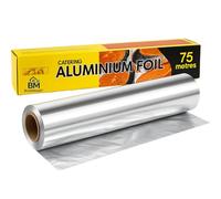 BlissMart Aluminium Foil Roll 30cm x 75m Tin Foil Kitchen Foil Premium Quality Kitchen Roll Catering Foil Baking & Cooking Foil Paper Roll Food Wrapping Strong Kitchen Foil Roll with Built-in Cutter