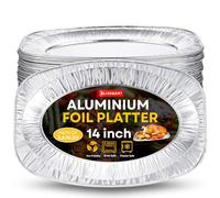 BlissMart Foil Platters 20pk Large Aluminium Foil Platter Serving Party Trays Oven and Freezer Safe Reusable Serving Platter Set Recyclable Trays Multipack