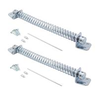BLISSMART Gate Spring Automatic Gate Spring Closer for Garden, Fence Doors Carbon Steel Strong & Durable Outdoor Adjustable Wooden Gate Hardware Weather Resistant (Pack of 2) (Silver, 8 inch)