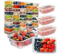 BLISSMART Plastic Food Containers with Lids 500ml x 25 Meal Prep Containers Reusable Microwave, Freezer & Dishwasher Safe Airtight & Leakproof Takeaway Containers Freezer Containers