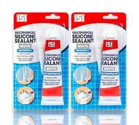 BlissMart White Silicone Sealant Waterproof Strong White Glue x 2 Tubes Multipurpose Bathroom Silicon Seal Mold Resistant Silicone Tool Kitchen Toilet Sink Caulking Shower Seal Filler Sealant Tool