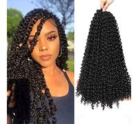 Blissource Passion Twist Hair 18inch 7Packs Water Wave Crochet Hair Extensions 18strands/pack Passion Twists Braiding Hair Bohemian Braids Synthetic Crochet Hair