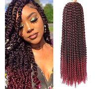 Blissource Passion Twist Hair 7Packs Water Wave Crochet Hair Extensions 24inch 18strands/pack Passion Twists Braiding Hair Bohemian Braids Synthetic Crochet Hair