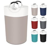 BlissTotes 90L Laundry Basket, Freestanding Laundry Hamper, Collapsible Dirty Clothes Hamper, Waterproof Fabric with Foam Protected Aluminum Handles for College, Dorm, Family (Brown)