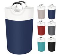 BlissTotes Laundry Basket, Laundry Hamper, Collapsible Laundry Baskets, Dirty Clothes Hamper, Waterproof Laundry Basket with Foam Protected Aluminum Handles for College Dorm, Family 90L (Blue)
