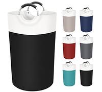 BlissTotes Laundry Basket, Laundry Hamper, Collapsible Laundry Baskets, Dirty Clothes Hamper, Waterproof Laundry Basket with Foam Protected Aluminum Handles for College Dorm, Family 90L (Black)