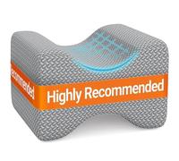 BlissTrends Memory Foam Knee Pillow, Knee Pillow for Side Sleepers, Leg Pillows for Sleeping Blood Circulation, Elevation Pillow for Spine Aligning, Sciatica, Hip, Knee, Ankle Pain, Grey, X-Large