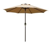 Blissun 9' Outdoor Patio Umbrella, Outdoor Table Umbrella, Yard Umbrella, Market Umbrella with 8 Sturdy Ribs, Push Button Tilt and Crank (Tan)