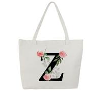 Blisswave Personalised Bag, 100% Cotton Canvas, A-Z Bag Personalised with Name, Beautifully Printed, Lined, Personalised Gifts for Women, Z