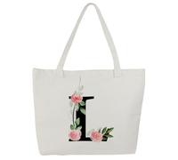 Blisswave Personalised Bag, 100% Cotton Canvas, A-Z Bag Personalised with Name, Beautifully Printed, Lined, Personalised Gifts for Women, l