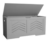 Blisswood Toy Storage Box with Lid & Safety Hinges, Wooden Storage Chest Trunk, Large Blanket Box, Storage Bench & Toy Organizer (Grey, 100 x 48 x 40 Cm)