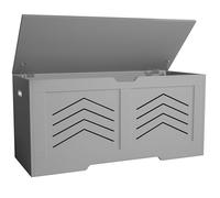 Blisswood Toy Storage Box, Wooden Storage Chest, Large Blanket Box with Lid & Safety Hinges, Storage Bench & Toy Organizer for Kids, Boys & Girls Toybox for Bedroom - (Grey, 76 x 46 x 40 CM)