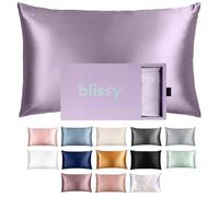 BLISSY Blissy Silk Pillowcase - 100% Pure Mulberry Silk - 22 Momme 6A High-Grade Fibers - Satin Pillow Cover for Hair & Skin - Regular, Queen & King with Hidden Zipper (Queen, Lavender)