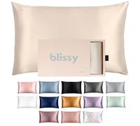 Blissy Silk Pillowcase - 100% Pure Mulberry Silk - 22 Momme 6A High-Grade Fibers - Silk Pillow Cover for Hair & Skin - Regular, Queen & King with Hidden Zipper (Queen, Champagne)