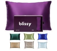 Blissy Silk Pillowcase - 100% Pure Mulberry Silk - 22 Momme 6A High-Grade Fibers - Silk Pillow Cover for Hair & Skin - Regular, Queen & King with Hidden Zipper (Standard, Royal Purple)