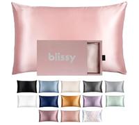 Blissy Silk Pillowcase - 100% Pure Mulberry Silk - 22 Momme 6A High-Grade Fibers - Silk Pillow Cover for Hair & Skin - Regular, Queen & King with Hidden Zipper (Queen, Pink)