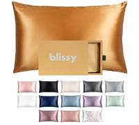 Blissy Silk Pillowcase - 100% Pure Mulberry Silk - 22 Momme 6A High-Grade Fibers - Silk Pillow Cover for Hair & Skin - Regular, Queen & King with Hidden Zipper Standard, Gold