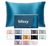 Blissy Silk Pillowcase - 100% Pure Mulberry Silk - 22 Momme 6A High-Grade Fibers - Silk Pillow Cover for Hair & Skin - Regular, Queen & King (Aqua, King)