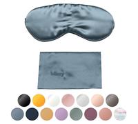 Blissy Silk Sleep Mask - Eye Sleeping Mask for Women & Men for Total Blackout - 100% Pure Mulberry Silk, 22 Momme 6a Fibers - Blindfold Sleep Mask Side Sleeper Eye Cover (Ash Blue)