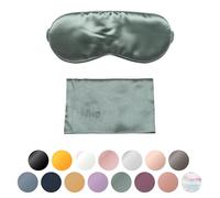 BLISSY Silk Sleep Mask - Mulberry Silk 22 Momme 6A Fibers - Complete Blackout - Hypoallergenic - Pull On - Matcha