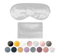 Blissy Silk Sleep Mask - Silk Eye Sleeping Mask for Women & Men for Total Blackout - 100% Pure Mulberry Silk, 22 Momme 6a Fibers - Blindfold Silk Sleep Mask Side Sleeper Eye Cover (Silver)