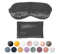 Blissy Silk Sleep Mask - Silk Eye Sleeping Mask for Women & Men for Total Blackout - 100% Pure Mulberry Silk, 22 Momme 6a Fibers - Blindfold Silk Sleep Mask Side Sleeper Eye Cover (Grey)
