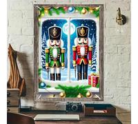 BlissYard Christmas Banner Nutcracker Soldiers Arch Window Banner Backdrop 31x47 Inch Polyester Xmas Windows Cover Decoration Holiday Seasonal Festive Window Decoration Door Display Backdrop Scene