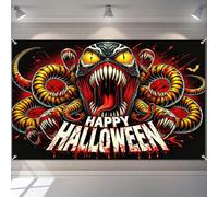 BlissYard Happy Halloween Backdrop Scary Monster Tentacles 71x43 Inch Photography Background Banner for Halloween Party Decorations Haunted House Decor Large Fabric Photo Booth Prop