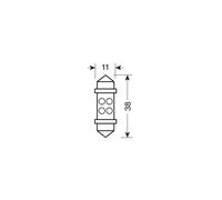 Blister of 2 SILURO 24V SV8 5-8 LED lamps for interior courtesy lights and licen