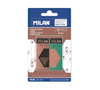 Blister Pack of 2 Erasers Cream 320 Black Copper Milan Series BPM10484