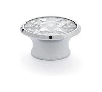 Blister with 4 Round KNOBS for Furniture Made in Glass Finish Chrome Bright - Clear MOD.943 Ø28mm REI