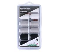 Groves Of Thames Blisterbox A/lock 125 - Box: Aerolock No.125: 12 X 1,200M: Black, Grey & White Miniking Spools - Madeira