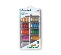 BLISTERBOX AEROFLOCK - Box: Aeroflock No.100: 12 x 1,000m: 8 Variegated & 4 Solid Colour Miniking Spools - Madeira