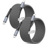 BLITEZZ 2Pack USB C Charger Cable 3m/10ft, PD 60W Extra Long Fast Charging, Nylon Braided, Compatible with iPhone 17/16/15, MacBook Pro, iPad Pro, Galaxy S25/S24/S23/S22, Pixel, for Car/Office/Travel