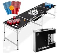 Blitz Beer Pong Table Set - Foldable, Height-Adjustable with Ice Compartment - Includes 100 Cups & 6 Balls (404952)
