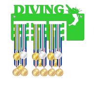 Blitz Craft Diving Medal Holder Display Rack - Artistic Diver Silhouette Design - Heavy Duty 5mm Acrylic Medal Holder for Wall - Swimming, Pool & Sport Gifts for Boys, Girls & Adults - Green