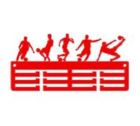 Blitz Craft Football Skills Medal Hanger Display Rack Frame for Awards Ribbons 3mm Acrylic | Sturdy 3 Row Wall Mounted Medals Holder | Perfect to Display Your Hand Earned Medals-Red
