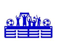 Blitz Craft Football Team Medal Hanger Display Rack Frame for Awards Ribbons 3mm Acrylic | Sturdy 3 Row Wall Mounted Medals Holder | Perfect to Display Your Hand Earned Medals-Royal Blue