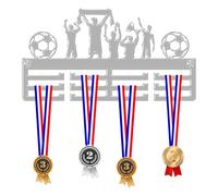 Blitz Craft Football Team Medal Hanger Display Rack Frame for Awards Ribbons 3mm Acrylic | Sturdy 3 Row Wall Mounted Medals Holder | Perfect to Display Your Hand Earned Medals-Light Grey