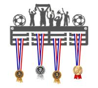 Blitz Craft Football Team Medal Hanger Display Rack Frame for Awards Ribbons 3mm Acrylic | Sturdy 3 Row Wall Mounted Medals Holder | Perfect to Display Your Hand Earned Medals-Dark Grey