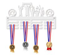 Blitz Craft Football Team Medal Hanger Display Rack Frame for Awards Ribbons 3mm Acrylic | Sturdy 3 Row Wall Mounted Medals Holder | Perfect to Display Your Hand Earned Medals-White