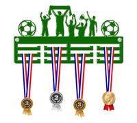 Blitz Craft Football Team Medal Hanger Display Rack Frame for Awards Ribbons 3mm Acrylic | Sturdy 3 Row Wall Mounted Medals Holder | Perfect to Display Your Hand Earned Medals-Green
