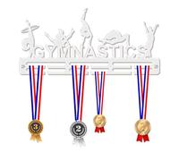 Blitz Craft Gymnastics Girls Medal Hanger Display Rack Frame for Awards Ribbons 3mm Acrylic | Sturdy 2 Row Wall Mounted Medals Holder | Perfect to Display Your Hand Earned Medals-White