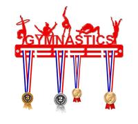 Blitz Craft Gymnastics Girls Medal Hanger Display Rack Frame for Awards Ribbons 3mm Acrylic | Sturdy 2 Row Wall Mounted Medals Holder | Perfect to Display Your Hand Earned Medals-Red