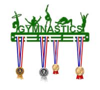 Blitz Craft Gymnastics Girls Medal Hanger Display Rack Frame for Awards Ribbons 3mm Acrylic | Sturdy 2 Row Wall Mounted Medals Holder | Perfect to Display Your Hand Earned Medals-Green