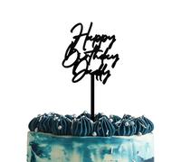 Blitz Craft Happy Birthday Dad Cake Topper 3mm Wooden Dad's Birthday Party Cakes Decorations Celebrate the One You Love with Toppers That Turns Moments into Memories