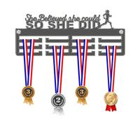 Blitz Craft Marathon Girl Medal Hanger Display Rack Frame for Awards Ribbons 3mm Acrylic | Sturdy 3 Row Wall Mounted Medals Holder | Perfect to Display Your Hand Earned Medals-Dark Grey